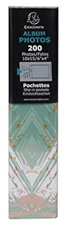 Exacompta - Réf. 62222E - Album photos à pochettes PASTEL TROPIC - 200 photos 10x15 cm - 100 pages - Format 22,5x32,5 cm - albums imprimés avec un marquage rosé sur la couverture