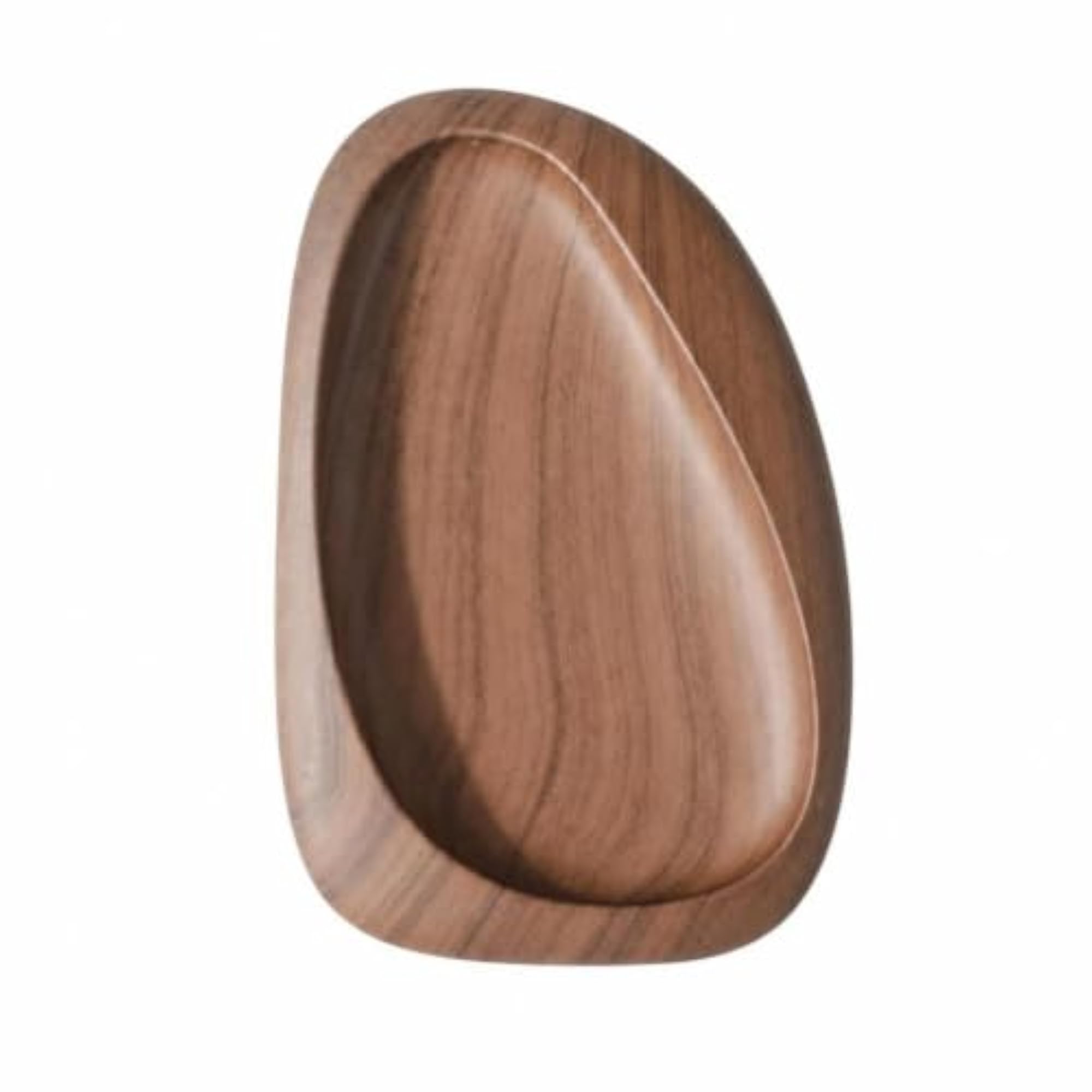 Walnut-Toned Catchall Tray for Entryway