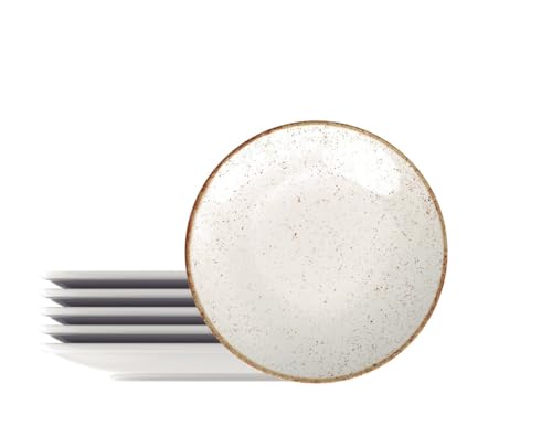 Tramontina - Platos de postre redondos decorados porcelana 21 cm Rustico.