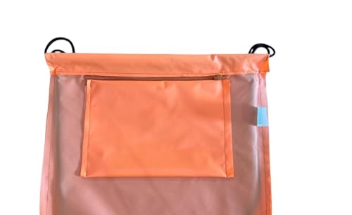 Mochila Saco em Nylon Emborrachado Impermeável, com Bolso Interno (Laranja)
