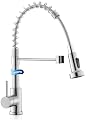 LUFEIDRA Kitchen Faucet with Pull Down Sprayer - Brushed Nickel High Arc Single Handle One Hole Stainless Steel Kitchen Sink Faucets for Farmhouse Camper Laundry Rv Bar Sink, Grifos De Cocina