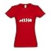 Kicker Evolution - Camiseta para mujer y mujer con diseño de evolución de futbolín, rojo, L