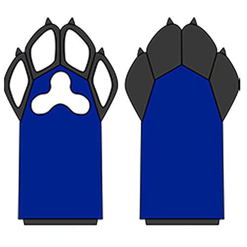 Fantasia De Lobo Pata Peluda Luvas Quentes Para Adulto Fofo Luvas De PelúCia Pata De Urso AcessóRio