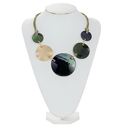 Bocar Chunky Irregular Acrylic Costume Pendant Necklace Women Large Statement 22" Collar Necklace (Nk-10665-Green) #TOP1