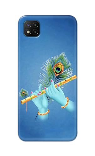 Image of PRINTFIDAA Printed Hard Back Cover Case for Mi Poco C3 Back Cover (Flute in Krishna Hands) -112