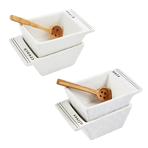 Mud Pie Olive Nested Snack Bowl Sets, Dish 5" X 3 1/2" | Spoon 4 3/4" #TOP1