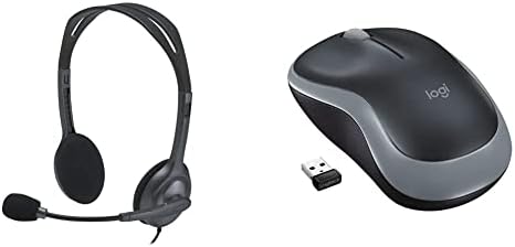 Logitech H110 Wired Headset, Stereo Headphones with Noise-Cancelling Microphone, 3.5-mm Dual Audio Jack, PC/Mac/Laptop - Black