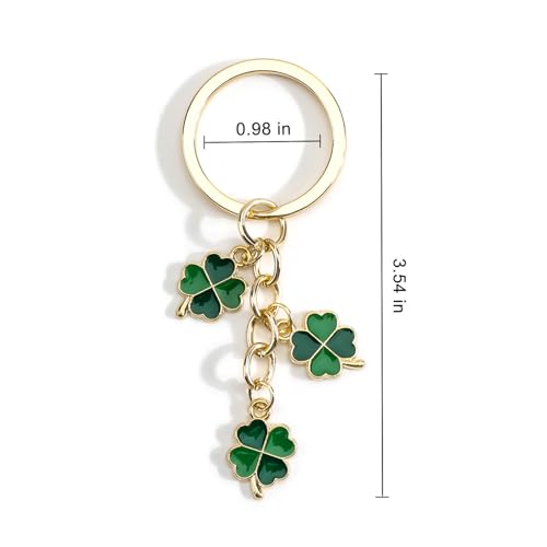 Four Leaf Clover Keychain Good Luck Keyring St. Patrick's Day Gift Irish Party Supplies Fortune Shamrock Charms Inspirational Gifts for Women Men Birthday Christmas - Image 2