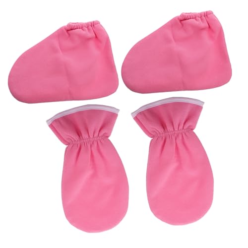BAZEITFLOW Guantes y Botines de Manos y Pies 2 Piezas Retención de Calor Penetración de Nutrientes Reutilizables Talla Única Ideales para Cuidado Spa