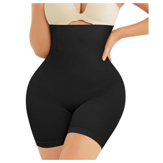Nebility Women Waist Trainer Shapewear Tummy Control Body Shaper Shorts Hi-Waist Butt Lifter Thigh Slimmer (3XL/4XL, Black)