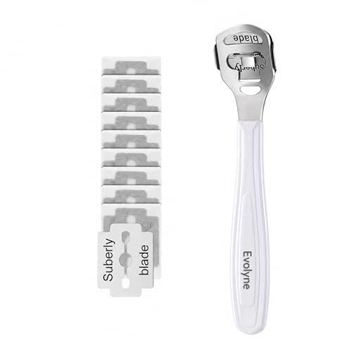 Evolyne Stainless Steel Foot Scraper for Hard Skin Heel Callus Remover Foot File for Cracked Heels and Dry Feet Professional Pedicure Tool for Home Use Salon with Rust Resistant Blade