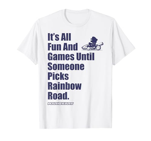 Nintendo Mario Kart Rainbow Road Fun and Games T-Shirt Small - image 1