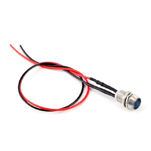 Walmeck Lot de 4 Panneaux LED 12 V 8 Mm pour Tableau de Bord, Feux D'avertissement de Voiture, Lampes D'indication Super Lumineuses, économes en énergie, Populaires et Durables, avec (Lumière bleue)