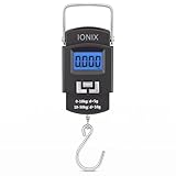 IONIX Weight Machine for Luggage, Wait Machine, Luggage Wighing Scale, Digital Weighing Scale, Bag Weighing Scale for Luggage, Electronic Portable Fishing Hook Type Digital LED Screen, 50 kg (Black)