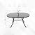 Anmutig 5 Pieces Outdoor Patio Dining Set, 4 Swivel Textilene Dining Chairs & 1 Round Outdoor Dining Table with 1.6"/1.9" Umbrella Hole for Backyard Bistro Outdoor Furniture Brown