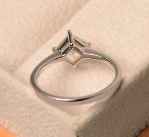 Awmnjtmgpw 925 Sterling Silver Moonstone Ring Cut Cubic Zircon Blue Topaz women's wedding engagement ring size 6-102