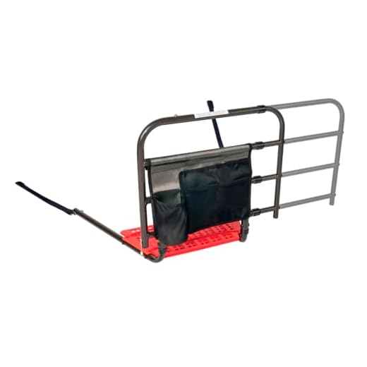 Stander EZ Adjust Bed Rail, Adjustable Senior Bed Rail and Bed Assist Grab Bar for Elderly Adults with Organizer Pouch