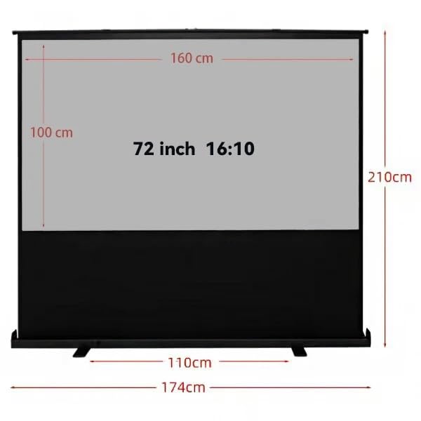 Pantalla portátil vertical enrollable 72 pulgadas gris miniatura 2