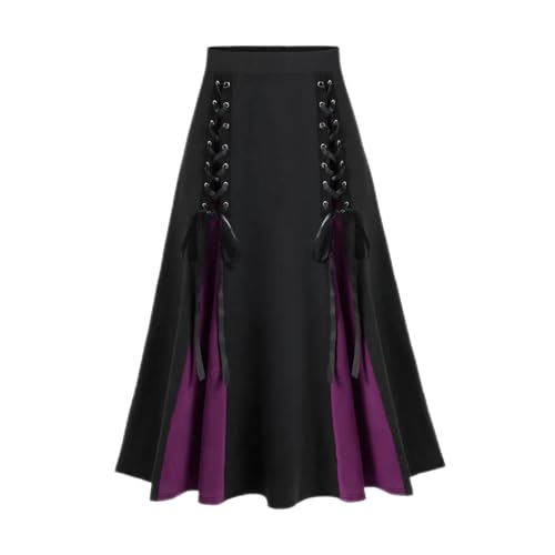 Image of cocktail dresses for women uk Victorian Pirate Skirt Women Midi Gothic Skirt High Waist Halloween Costumes Lace Patchwork Bandage Pleated Skirt Steampunk Vintage Steampunk Renaissance Skirt