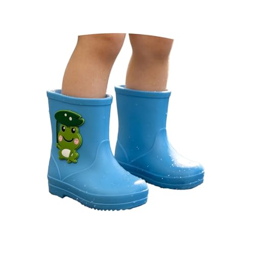Viunychn Botas de goma para niños, antideslizantes, botas de lluvia con cordones, zapatos de lluvia ligeros con cordón ajustable, botas de goma unisex para niños y niñas, cómodas botas impermeables