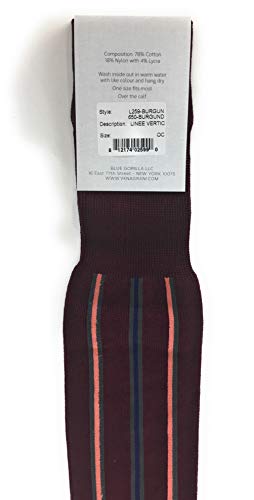 Men’s Dress Socks Over The Calf Linee Vertic L259 Burgundy3
