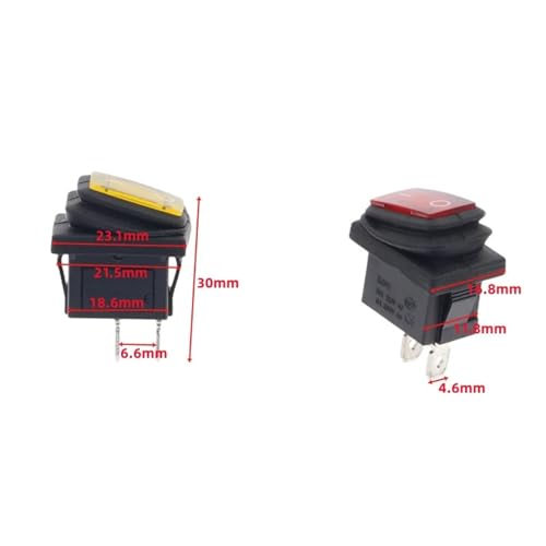 Interruptor basculante KCD1 mini switch ON OFF de 2 pines CA 250V para panel electrónico 6