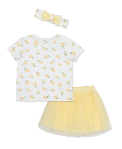 Little Me Clothes for Baby Girls' Daisy Fashion Skirt and Headband Set, Yellow, 18 Months