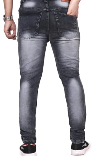Image of Men's Slim Fit Stretchable Denim Jeans Stylish Mid-Rise Casual Wear Comfortable Soft Cotton Blend Fabric Trendy Jeans for Daily, Office & Party Use