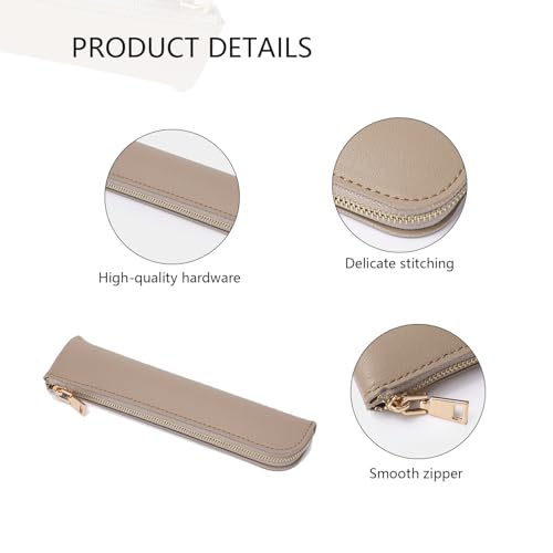 Image of Slim Pencil Case Small Pencil Pouch Pen Case (Khaki /FL)