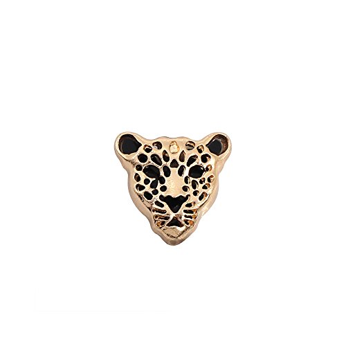 MISSU JEWELLRY Hollow Cheetah Head Collar Brooch Leopard Suit Lapel Pin for Mens Dress(Gold)