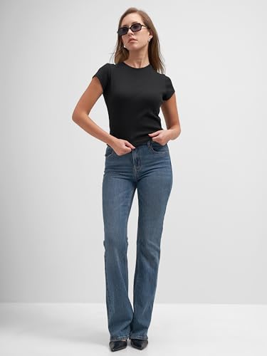Image of Tokyo Talkies Women Pure Cotton Tops for Woman|Regular Fit Slim fit Crop Tops for Women Western|Top Tshirt for Women Stylish Western|Suitable for Casual and Workwear