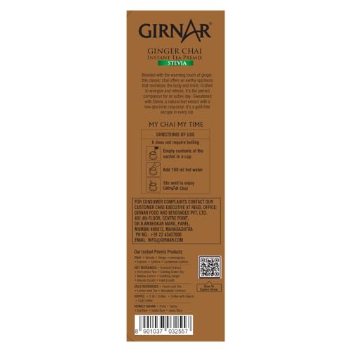 Image of Girnar Instant Ginger Chai Premix with Stevia - 10 sachets