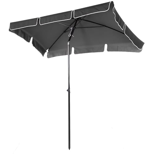 Outsunny Parasol de jardin Parasol droit rectangulaire inclinable alu métal polyester haute densité 2 x 1,3 m gris