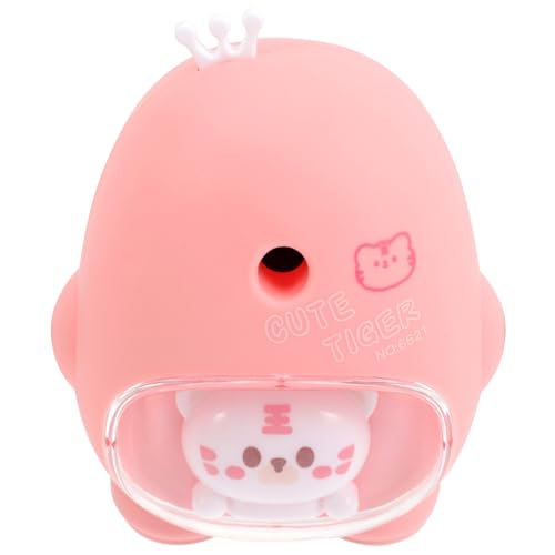 EXAOMBLE 小型手動筆削り器 学生用文具 かわいいデコレーション 筆対応 持ち運び簡単 学校 オフィス用 ランダムカラー ランダムカラー