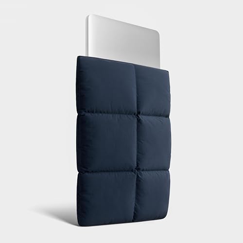 Image of Comfyable Puffy Laptop Sleeve 13 Inch 14 Inch, Quilted Puffer Laptop Carrying Pillow Case Compatible for MacBook Air M4 2025 A3240 M3 2024 M2 M1, MacBook Pro M4 Pro /Max, 13 in 14 in Cover, Dark Blue