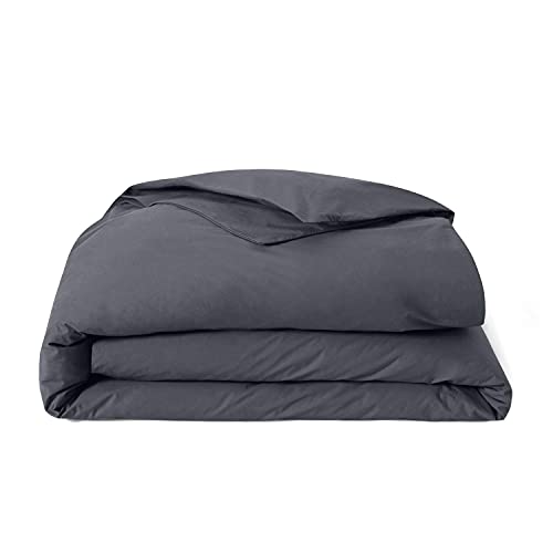 Brooklinen Luxury Sateen Duvet Cover - 100% Cotton, King/California King Size in Graphite with Extra-Long Corner Ties and Button Closure| Best Luxury Sheets