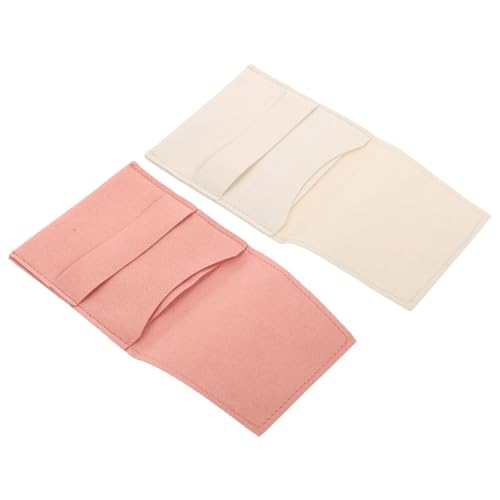 COLLBATH Elegant Jewelry Storage Bag 2pcs Ring Pouches Zipper Microfiber Bag Jade Pouch for Travel