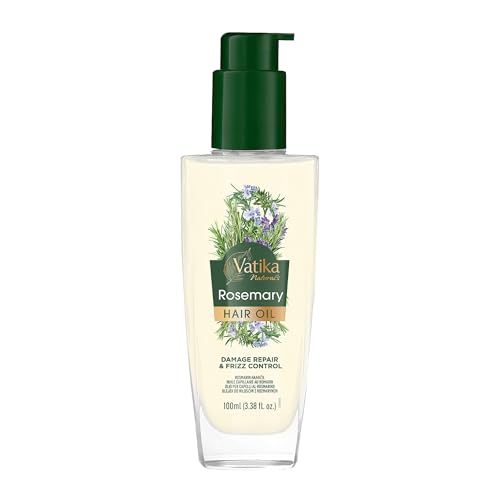 Vatika Naturals Rosemary Hair Oil 100ml Nourishing Hair Oil with Sunflower Olive & Almond Oil | Split Ends Dandruff Control & Hair Growth | For All Hair Types Curly Wavy & Textured Hair