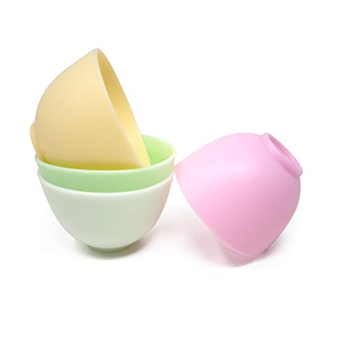 Honbay 4PCS Silicone Mixing Bowl Prep and Serve Bowls for Mixing Facial Mask or Holding Ingredients (10×6.8CM)