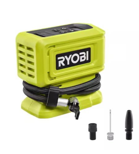 Simendong for RYOBI 18V ONE+ Cordless High-Pressure Inflator Tool (Tool Only), Compact Design for Car Tires, Sports Balls, Air Mattresses, and Inflatables