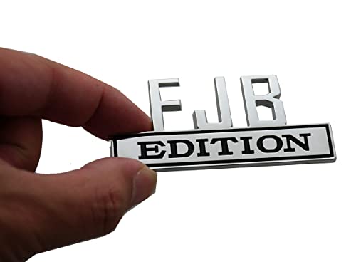 Image of FJB Edition Emblem Car Bumper Sticker Badgeslide ?Fender Badge Replacement with 3M Strong Adhesive (Chrome) FD-FJB#1