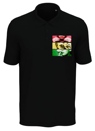 Atspauda Girl Rolling A Blunt Art Reggae Polo en coton pour homme Noir, Noir , L