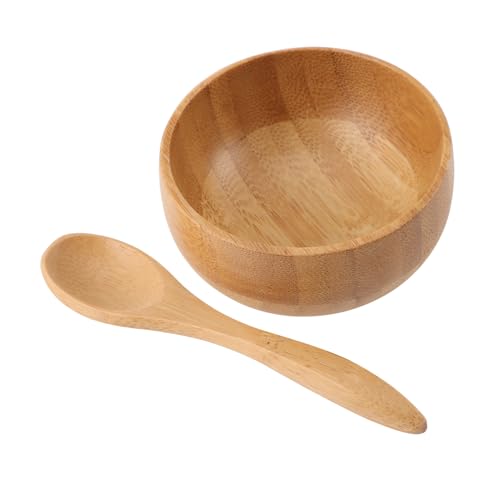 minkissy Natural Bamboo Bowl Spoon Facemask Mixing Tool Kit Diy Beauty Mask Bowl