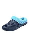 SUYGGCK Sandalia Mujeres para Hombres Mulas Tubas Slip On Garden Zapatos De Jardín Fuera Tobogadas Flip Flip Slipper De Invierno Cálidos-Blue,44