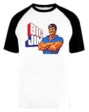 Imprimé en EU Big Jim Unisexe Hommes Femmes Baseball T-Shirt Blanc Unisex Baseball T-Shirt