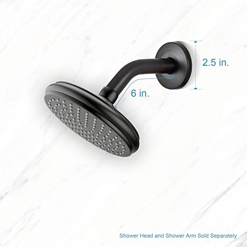 Offo Shower Arm With Flange 6 Inches Oil Rubbed Bronze Wall Mount Replacement Angle Shower Head Arm Wall-Mounted For Fixed Shower Head & Handheld Showerhead #TOP4