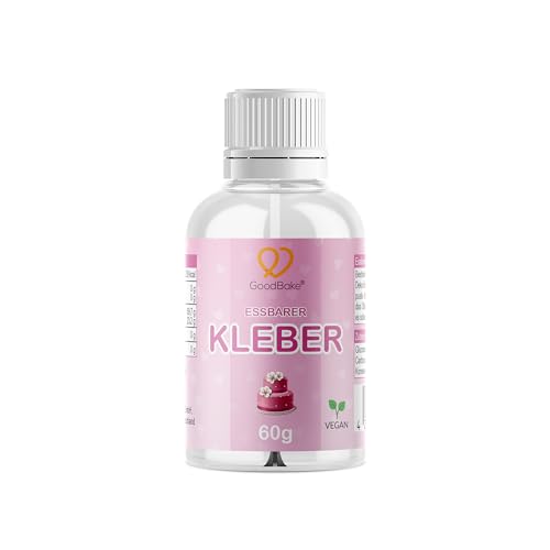 GoodBake essbarer Superkleber (OHNE Gelatine) zum Dekorieren von Torten, Fondant, Motivtorten, Blumen, Kleber für Lebensmittel (60g), Zuckerkleber