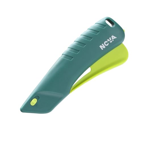 Image of Nova Smart-retracting Squeeze Trigger Knife, Safety Box Cutter, Utility Knife, Ambidextrous Design, Replaceable and Durable Blade, Ideal for Cutting Boxes