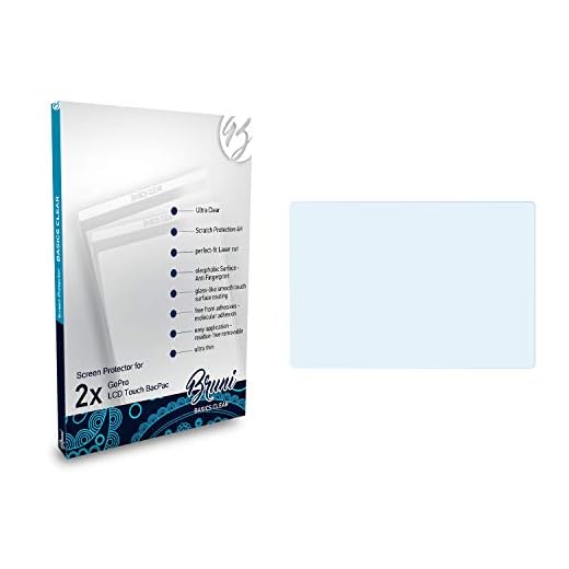 Bruni Película Protectora para GoPro LCD Touch BacPac Protector Película, Claro Lámina Protectora (2X)