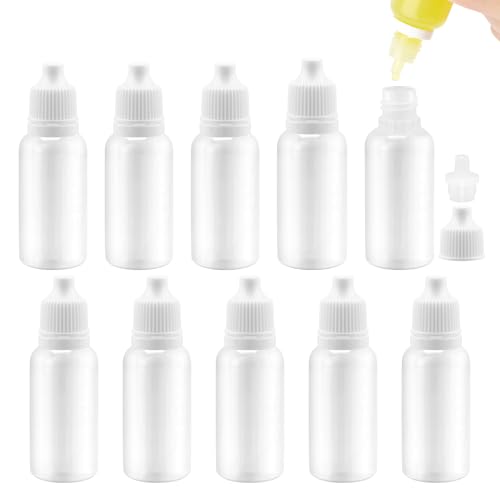 AHIER 50PCS Plastic Dropper Bottle, Eye Dropper Bottle, 15ML Empty Plastic Squeezable Eye Dropper bottle LDPE with Childproof Cap